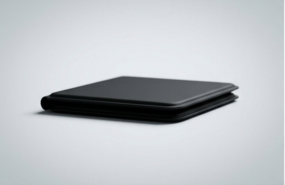 Side profile of Coilgrove charging stand showing its slim folded design