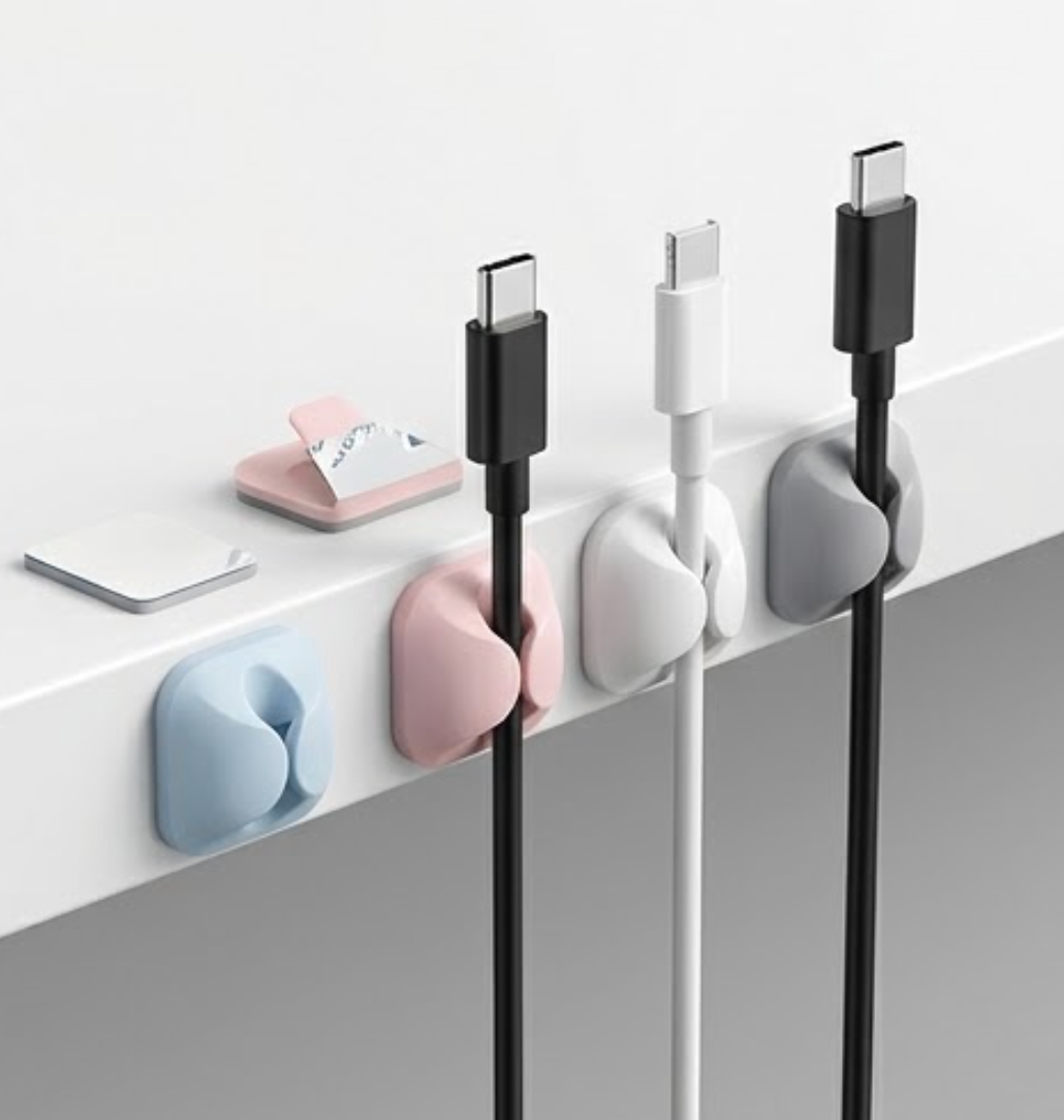 Desk cable management clips
